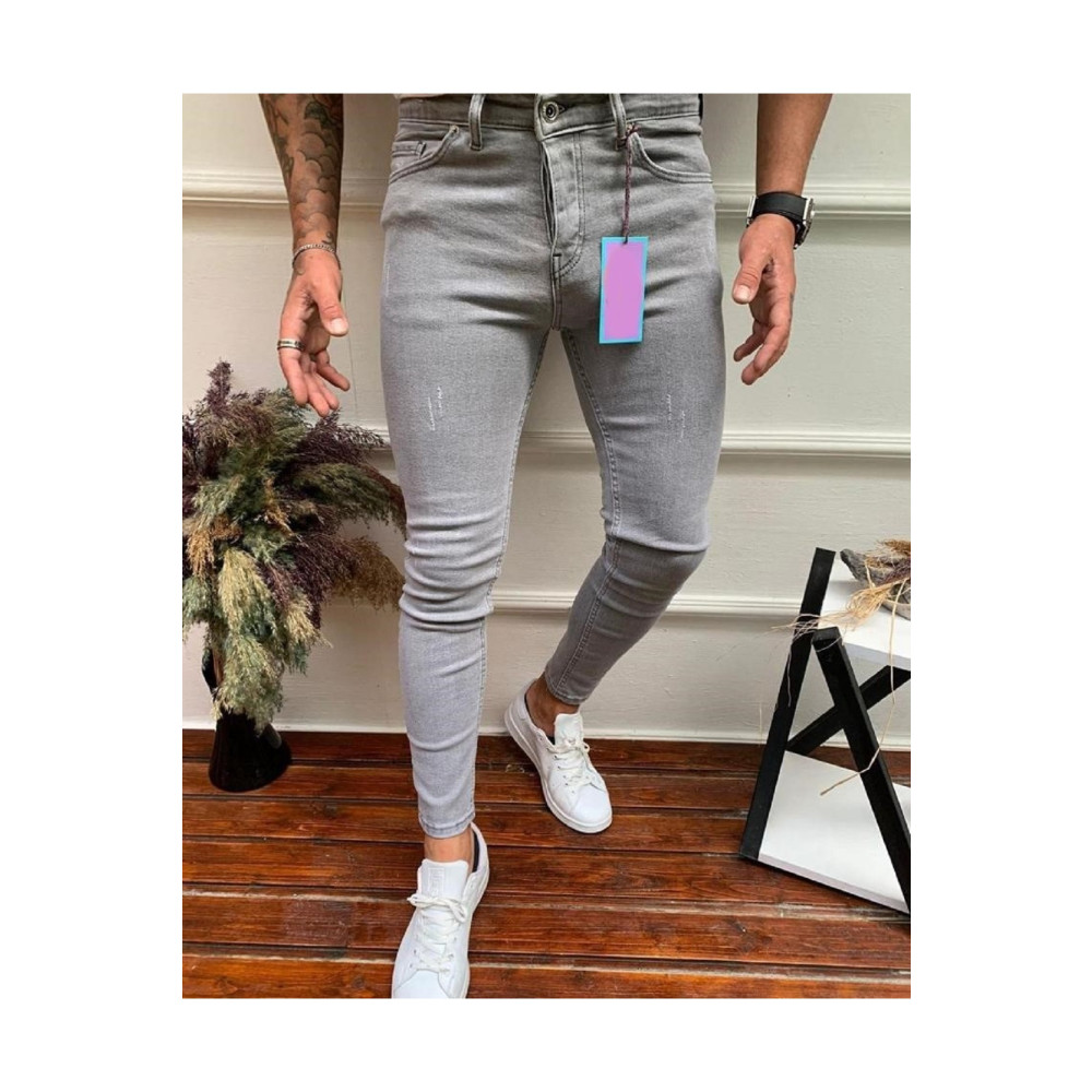 moda biz Erkek Gri Jean Italyan Kesim Denım Kot Pantolon 32/30 Beden Bayan Jeans / Kot Pantolon Fiyatı