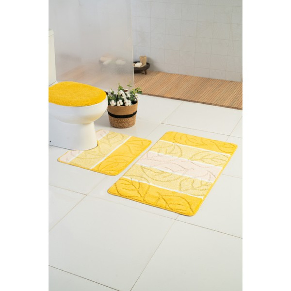 Moda Dekor Avangart Flavia Sarı 3'lü Banyo Paspası Klozet Takımı Fiyatı