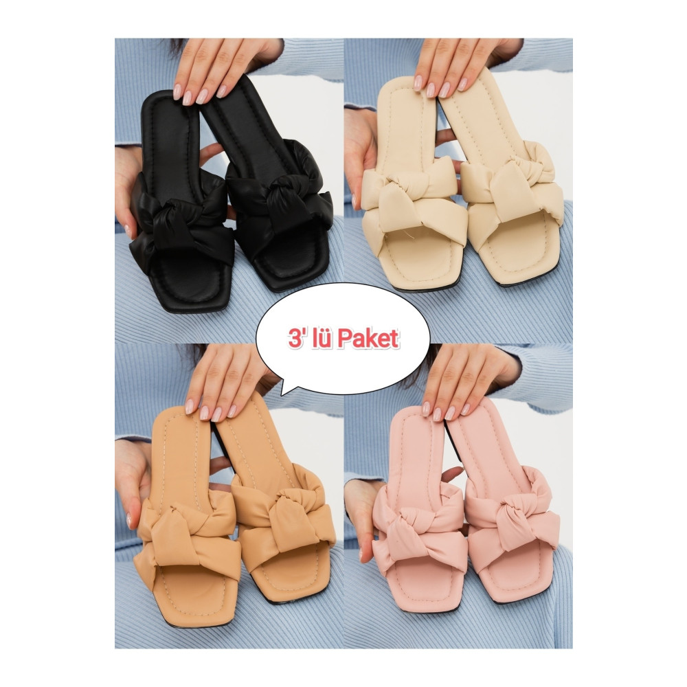 Moda Devrin 3lü Paket Bağlı Kadın Terlik Dış Mekan Ve Ev Terliği 36 Beden Unisex Sandalet Fiyatı