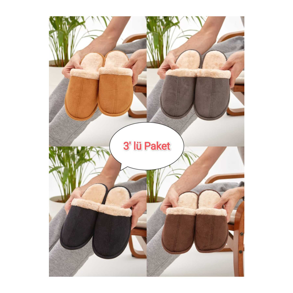 Moda Devrin 3lü Paket Önü Kapalı Içi Kürklü Terlik Ev Terliği Çeyiz Bohça Seti 42 Beden Unisex Sandalet Fiyatı