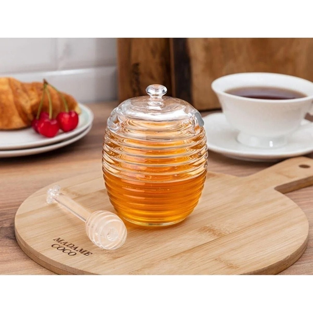 Moda Ekru Lorenzo Kaşıklı Cam Bal Kavanozu - 240ML - Antik Nikel - 10 x 18 cm - 10 Adet Çatal / Kaşık / Bıçak Takımları Fiyatı