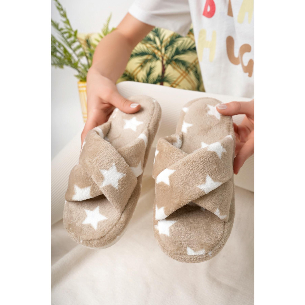 Moda Frato Modafrato SHINE Yıldızlı Çapraz Kadın Ev Terliği Kışlık Terlik Sesiz Taban 38 Beden Unisex Sandalet Fiyatı