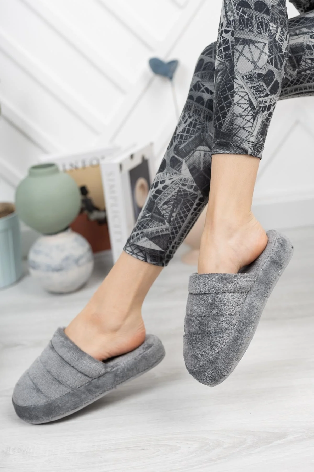 Moda Frato Smt-03 Kapalı Kadın Kışlık Ev Terliği Gri 39 Beden Unisex Sandalet Fiyatı