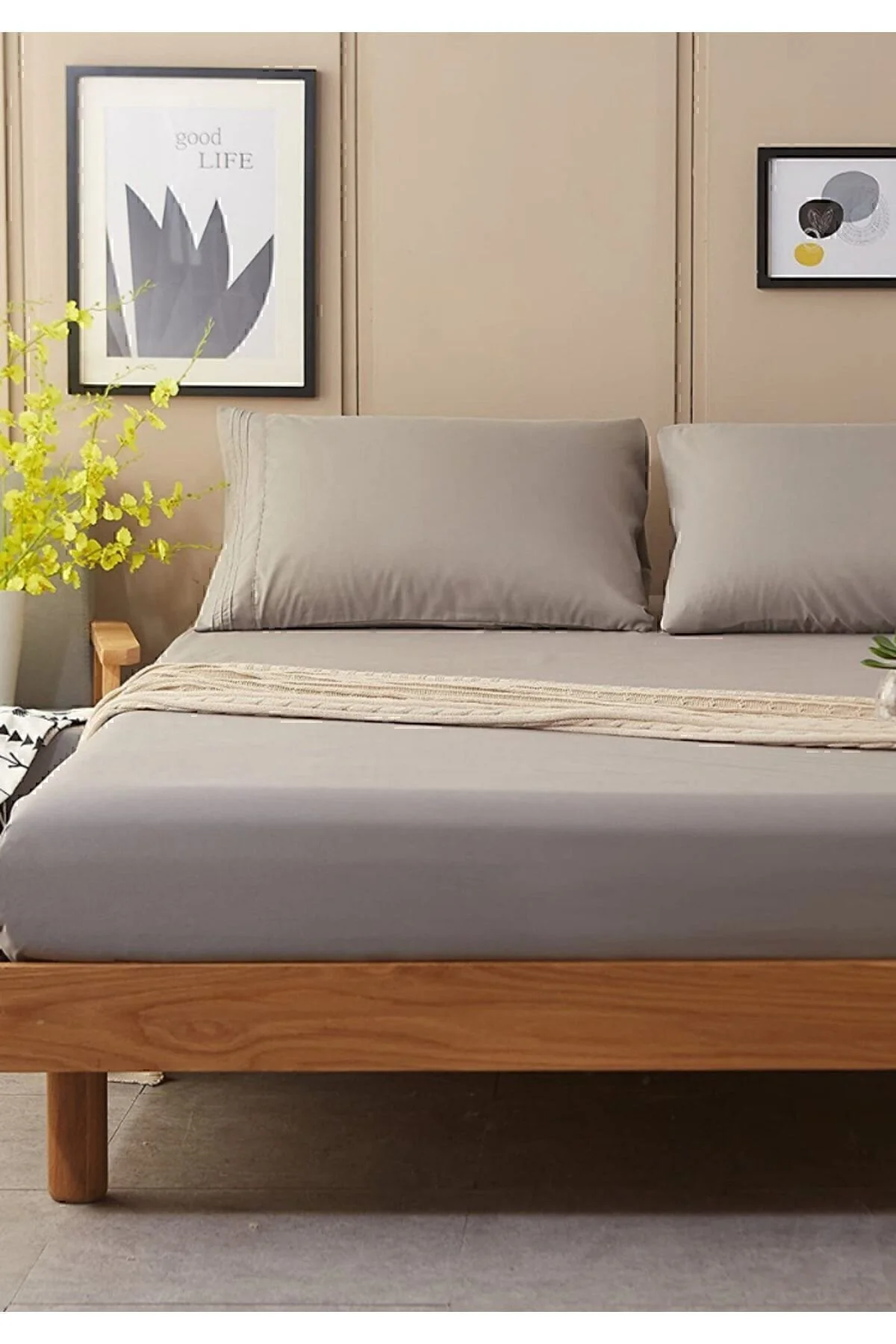 MODA HOME Lastikli Pamuk Penye Çarşaf Gri 180x200 Littlekingsize 100 x 200 Beden" Çarşaf Fiyatı