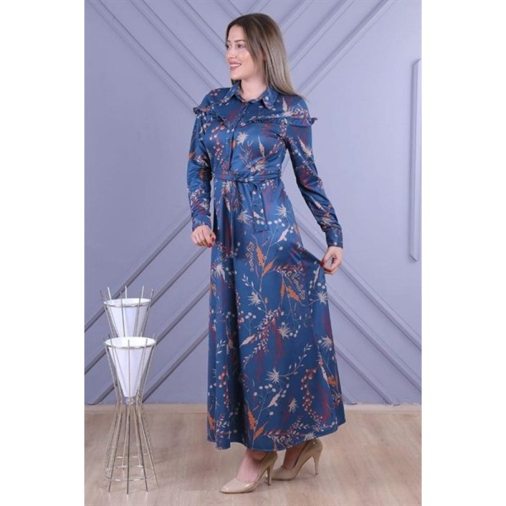 Moda Kardelen 3032 Kışlık Desenli Elbise Elbise Fiyatı