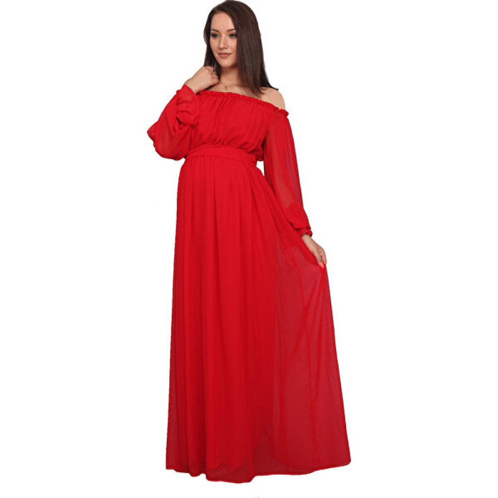 Moda Labio Babyshower Dökümlü Kırmızı Hamile Elbisesi Hamile Giyim Fiyatı