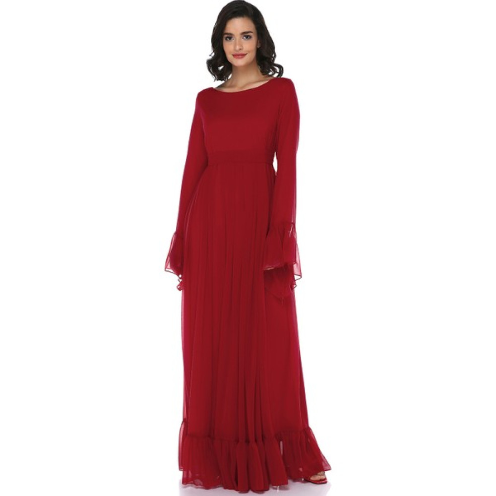 Moda Labio - Kırmızı Minel Şifon Elbise Elbise Fiyatı