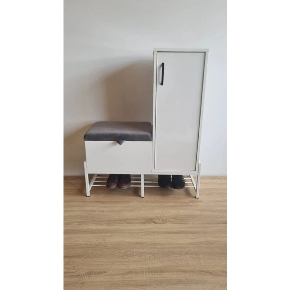 Moda Leo Moda Leo modaleo Beyaz Puf Oturaklı Ayakkabılık Moda Leo 23DM011 Ayakkabılık Fiyatı