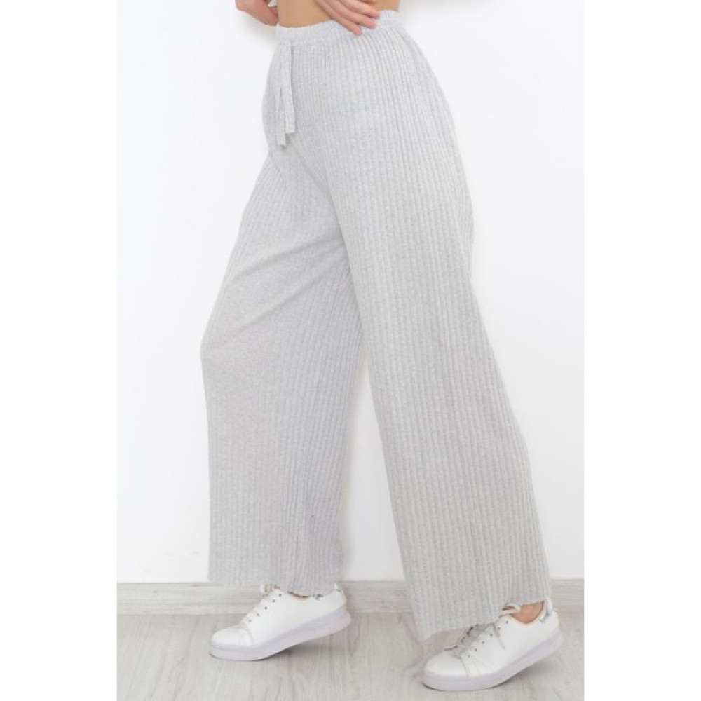 Moda Maniaa Fitilli Pantolon Açıkgri - 8337.1567. Kadın Pantolon Fiyatı