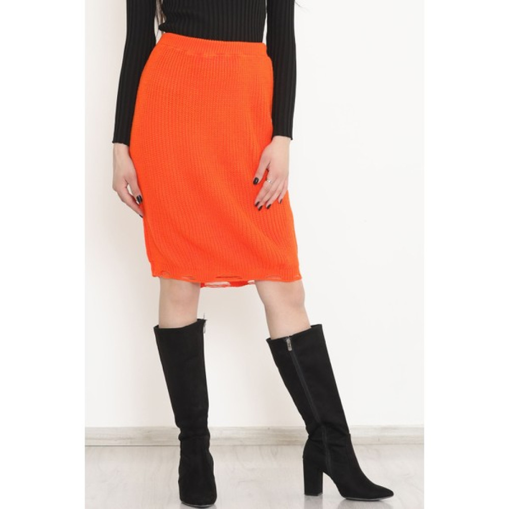 Moda Maniaa Triko Etek Turuncu - 17055.1801. Etek Fiyatı
