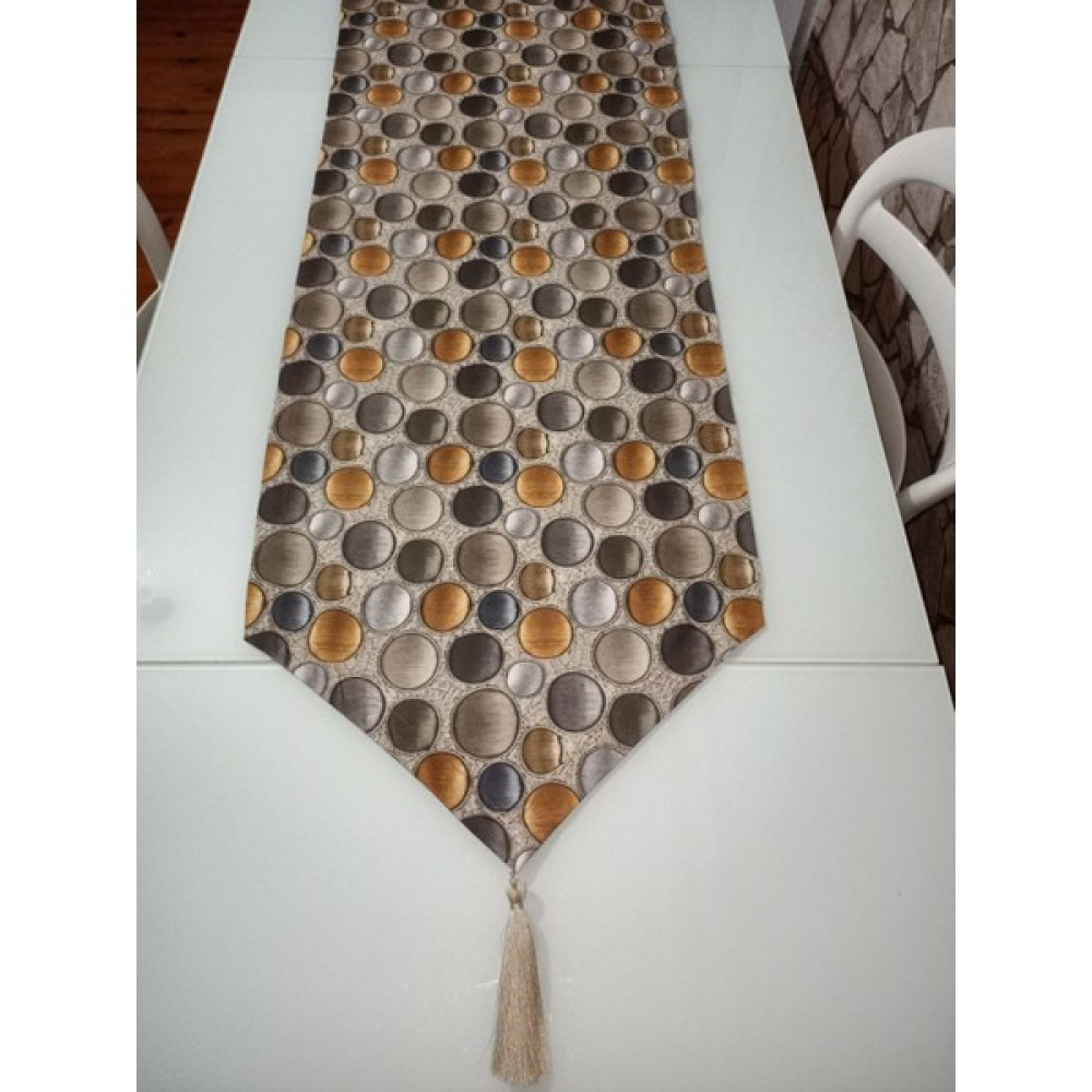 Moda Meral Dama Desenli Runner MMRL255977 - 140 x 40 cm - Renkli Masa Örtüsü Fiyatı