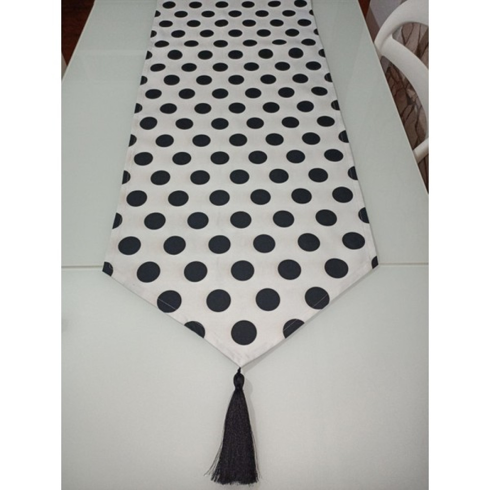 Moda Meral Dama Desenli Süet Kumaş Runner MMRL255978 - 140 x 40 cm - Renkli Masa Örtüsü Fiyatı