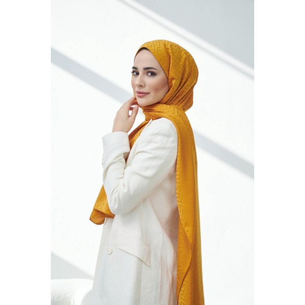 Moda Mevsimi Ipekhan LEGO Desen Ipeksi Jakar Şal Ateş Sarı Şal / Fular & Eşarp Fiyatı