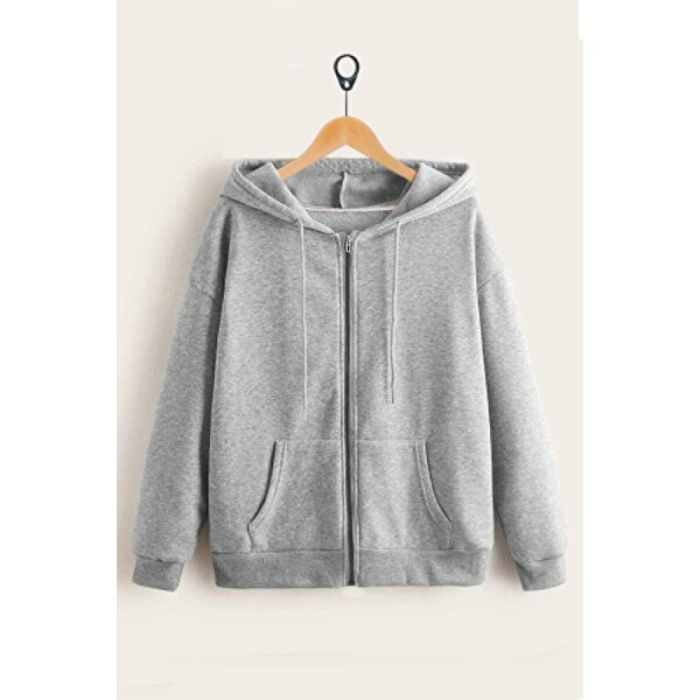 Moda Moonlife Unisex Gri Kapşonlu Hırka Fermuarlı Sweat Erkek Hırkalar Fiyatı