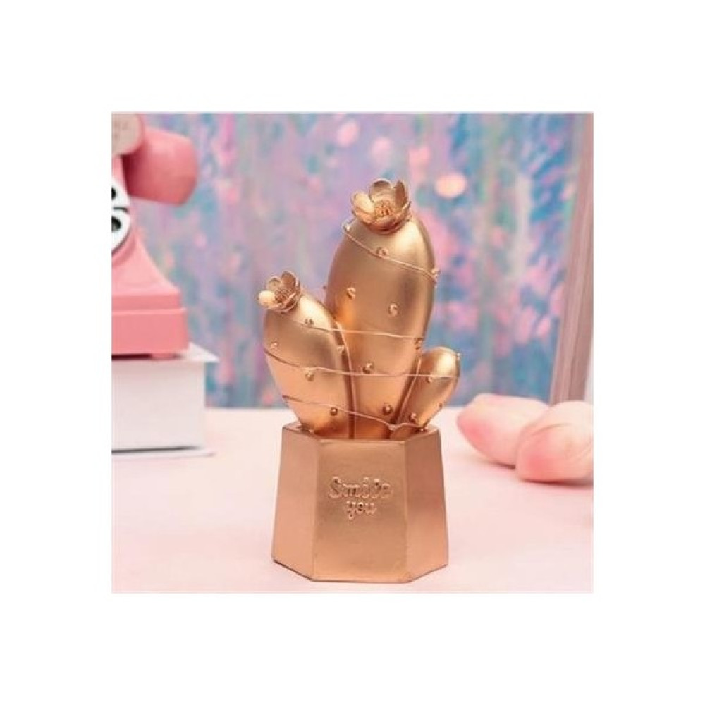 Moda Noktası Moda Noktası® LED Işıklı Sevimli Kaktüs Dekoratif Masa Lambası Mini Biblo Gece Lambası Gold Led Aydınlatmalar Fiyatı