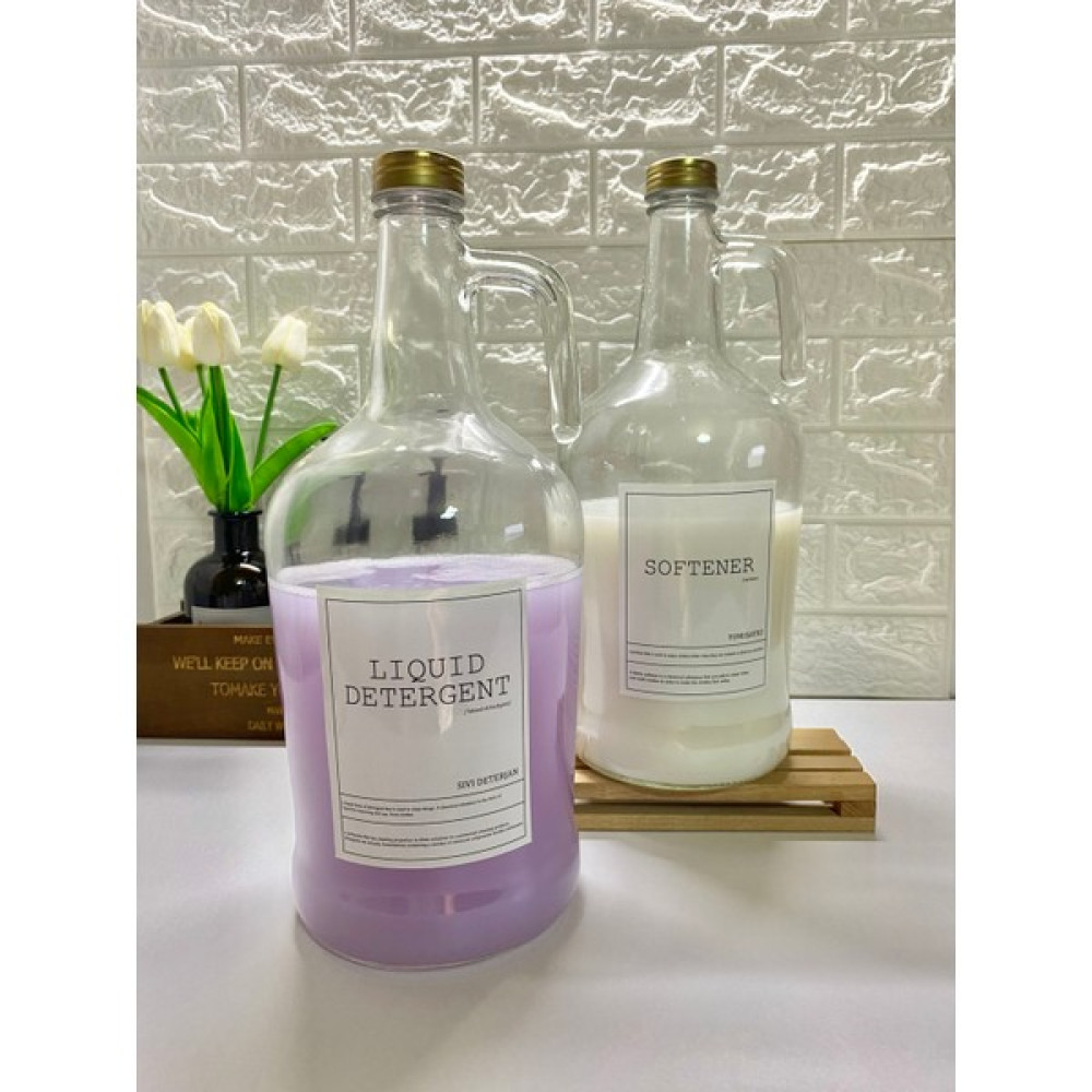 Moda Ozy 2’li 3000ML Gold Metal Kapaklı Yumuşatıcı/sıvıdeterjan Şişesi Kavanoz - Şeffaf - 3 lt Saklama Kapları Fiyatı