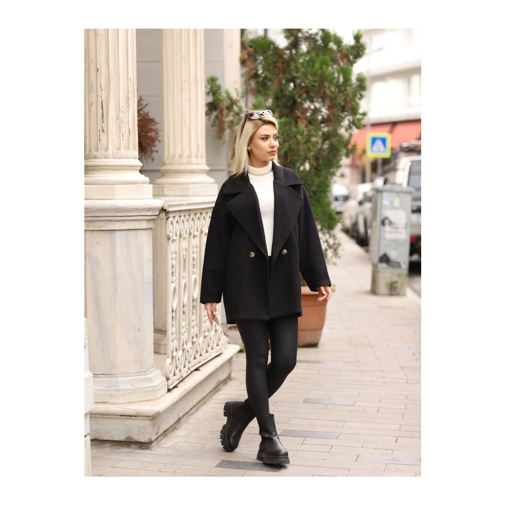 Moda Palmiss Kaşe Kaban Oversize STD Beden Bayan Mont Fiyatı
