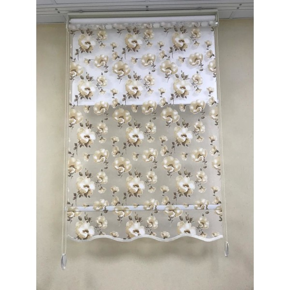 Moda Perde Çift Mekanizmalı Tül Stor - 100 x 200 cm - Açık Kahverengi Stor Perde Fiyatı