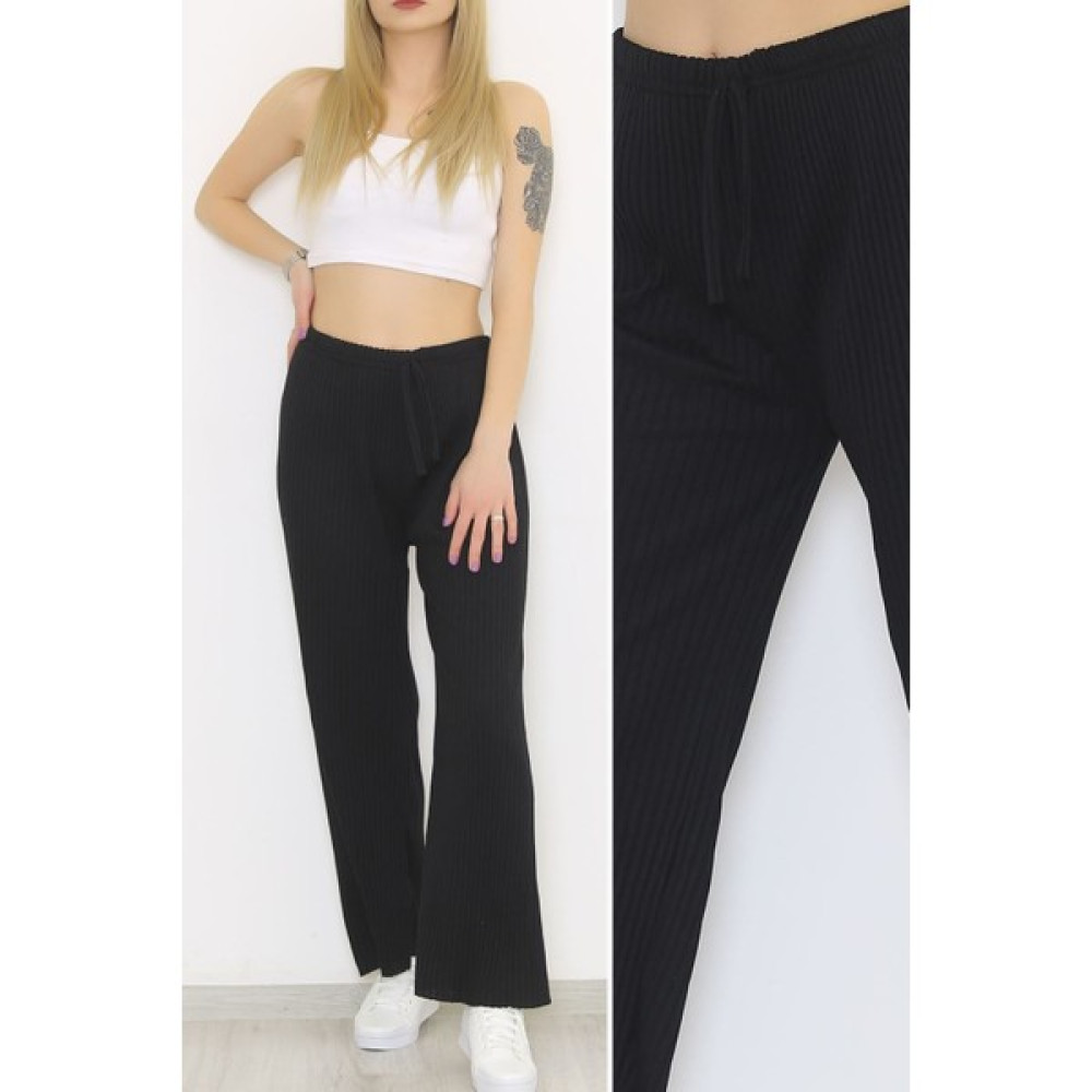 Moda Saire Fitilli Alt Siyah - 8337.1567. Kadın Eşofman Fiyatı