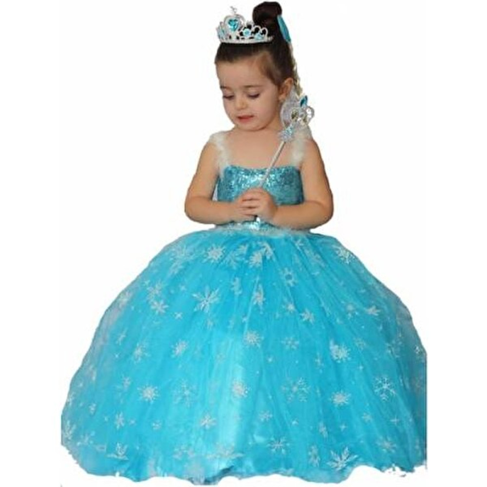 Moda Sitesi Frozen Elsa Kostümü Simli - Mavi - 4 - 5 Yaş Oyuncak Fiyatı