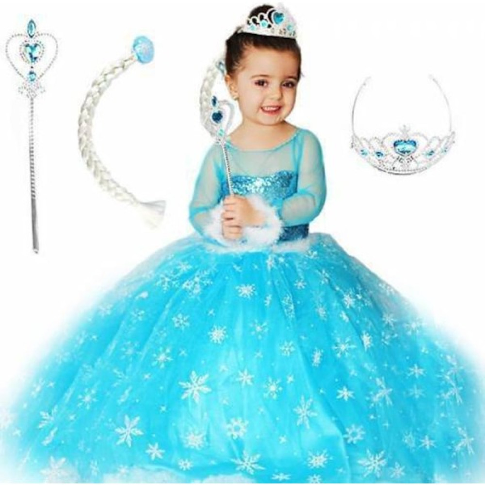 Moda Sitesi Kostüm Tarlatanlı Frozen Elsa Anna Karlar Ülkesi Simli Kostümü - Mavi - 4 - 5 Yaş Erkek Çocuk Giyim ve İç Giyim Fiyatı
