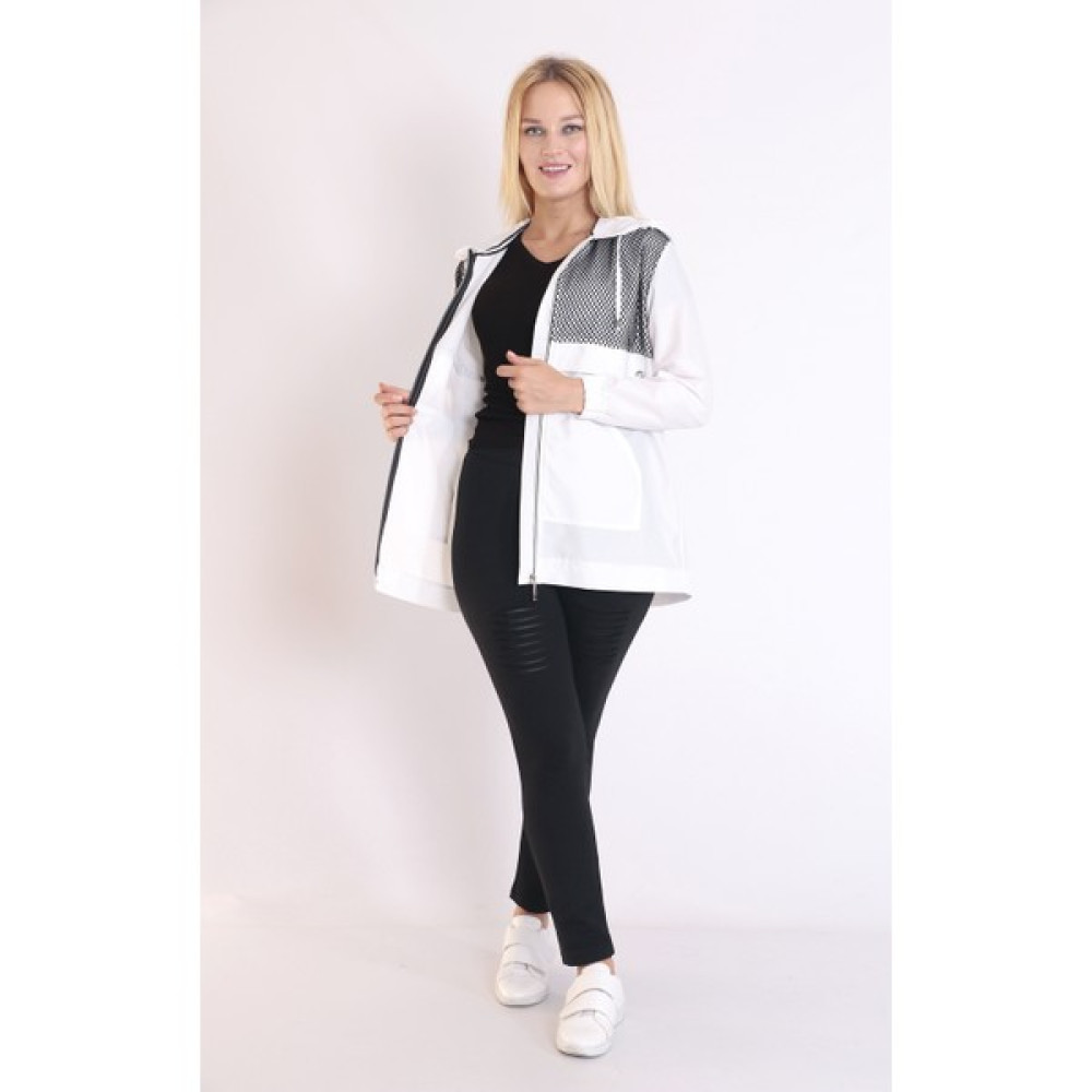 Moda Tuğram Beyaz Yağmurluk Kadın Yağmurluk Fiyatı