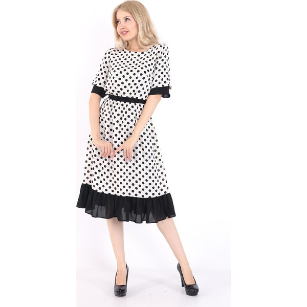 Moda Tuğram Puantiyeli Elbise Elbise Fiyatı