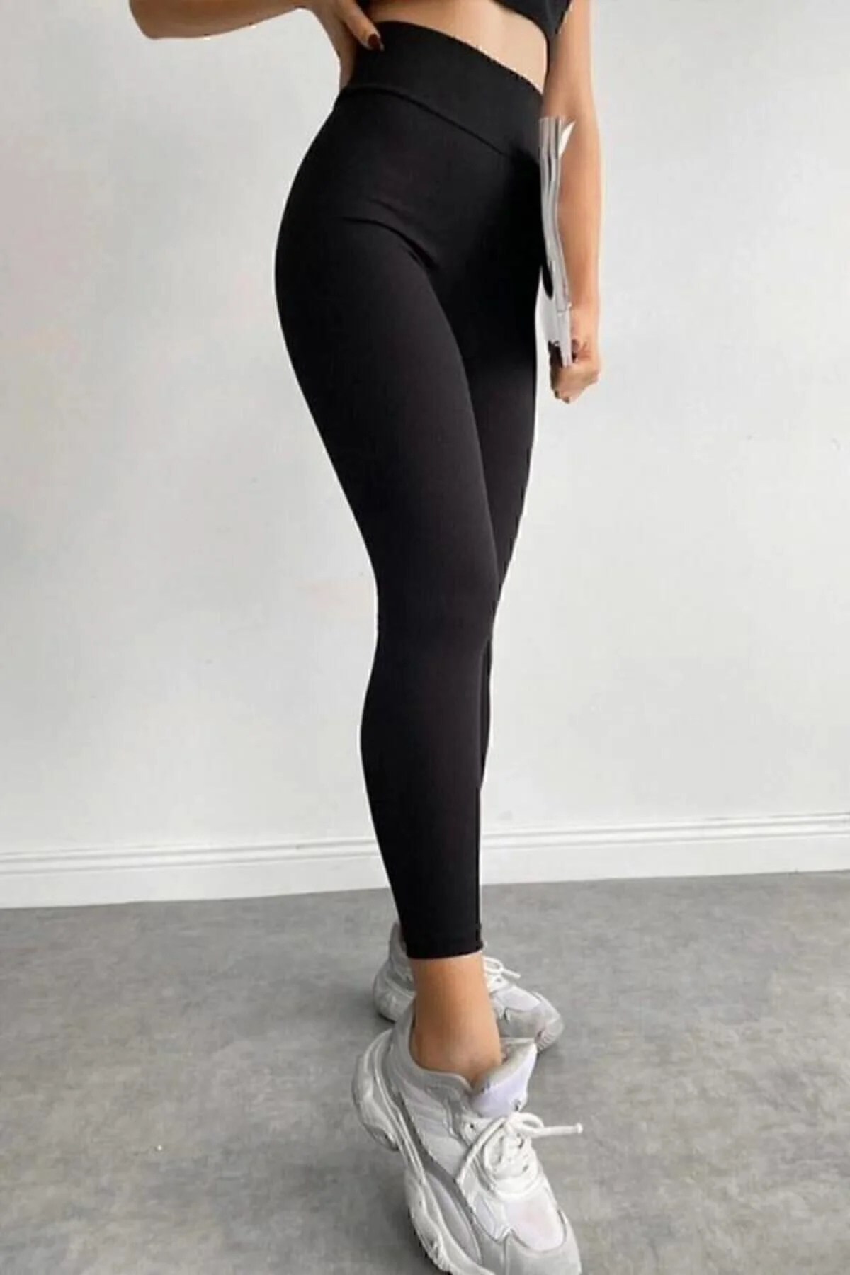MODA UGS Siyah Kışlık Şardonlu Fitilli Çelik Örme Tayt 2XL Beden" Tayt Fiyatı