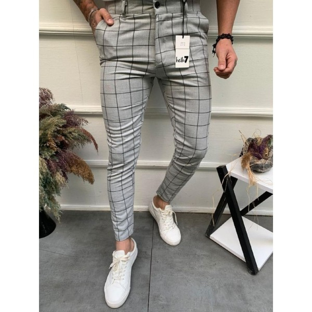Modabm Erkek Slimfit Kesim Likralı Ekose Kumaş Pantolon Erkek Pantolon Fiyatı