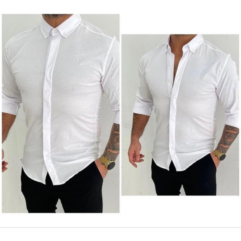 Modabm Erkek Slimfit Kesim Likralı Poplin Kumaş Gömlek Erkek Gömlek Fiyatı