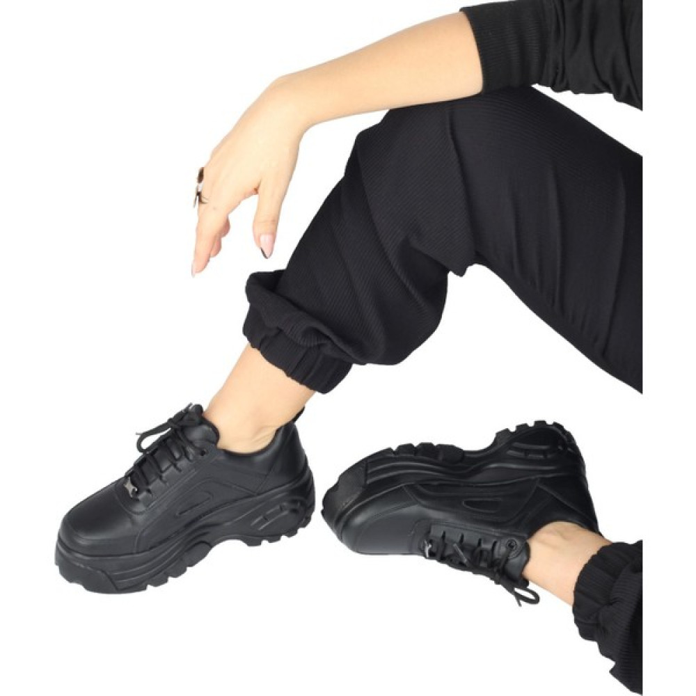 Modabuymus Siyah Kalın Tabanlı Sneaker Günlük Spor Ayakkabı - Porto Spor Ayakkabı Fiyatı