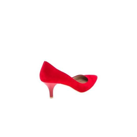 Modabuymus Stiletto Kırmızı Süet Topuklu Kadın Ayakkabı