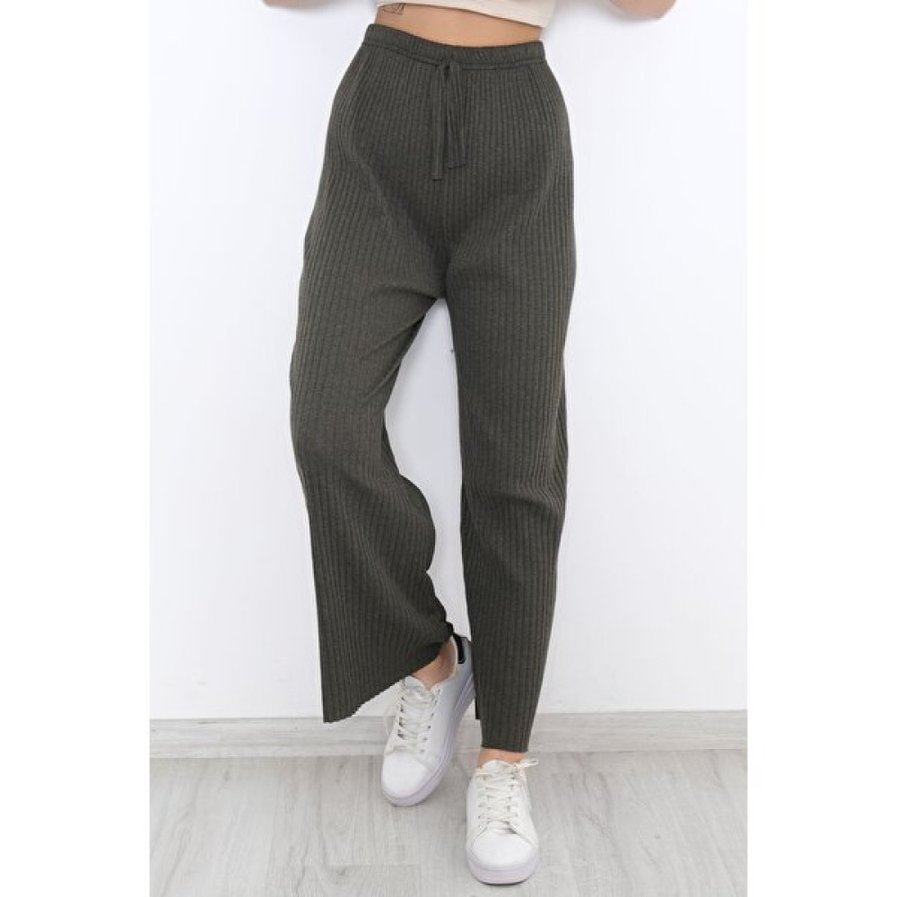 Modadanevar Fitilli Pantolon Haki1 - 8337.1567. Kadın Pantolon Fiyatı