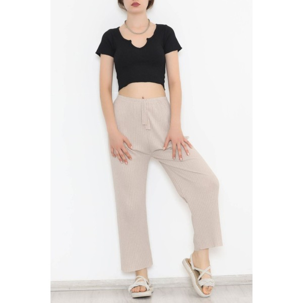 Modadanevar Fitilli Pantolon Taş1 - 8337.1567. Kadın Pantolon Fiyatı