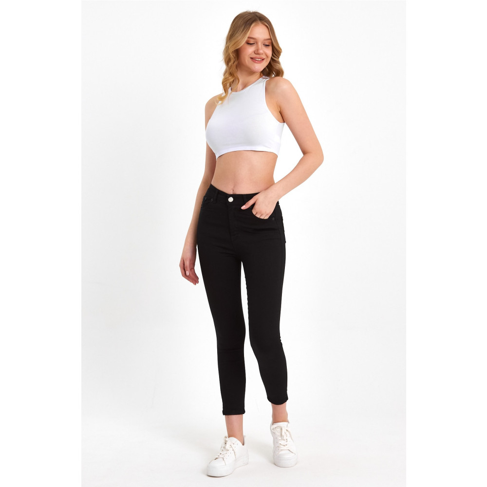 ModaDeniz Siyah Toparlayıcı Solmayan Kumaş Yüksek Bel Skinny Jean 34 Beden Bayan Jeans / Kot Pantolon Fiyatı