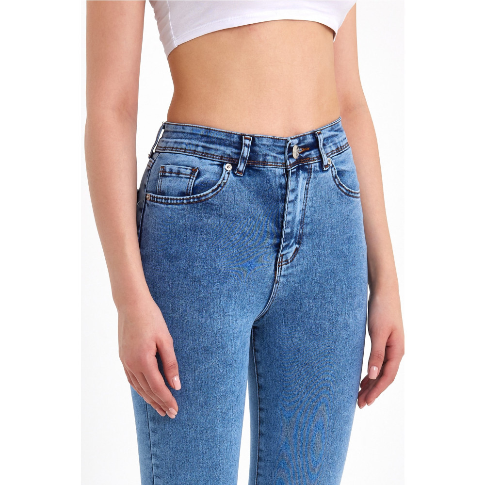 ModaDeniz Toparlayıcı Kumaş Yüksek Bel Mavi Skinny Jean 34 Beden Bayan Jeans / Kot Pantolon Fiyatı