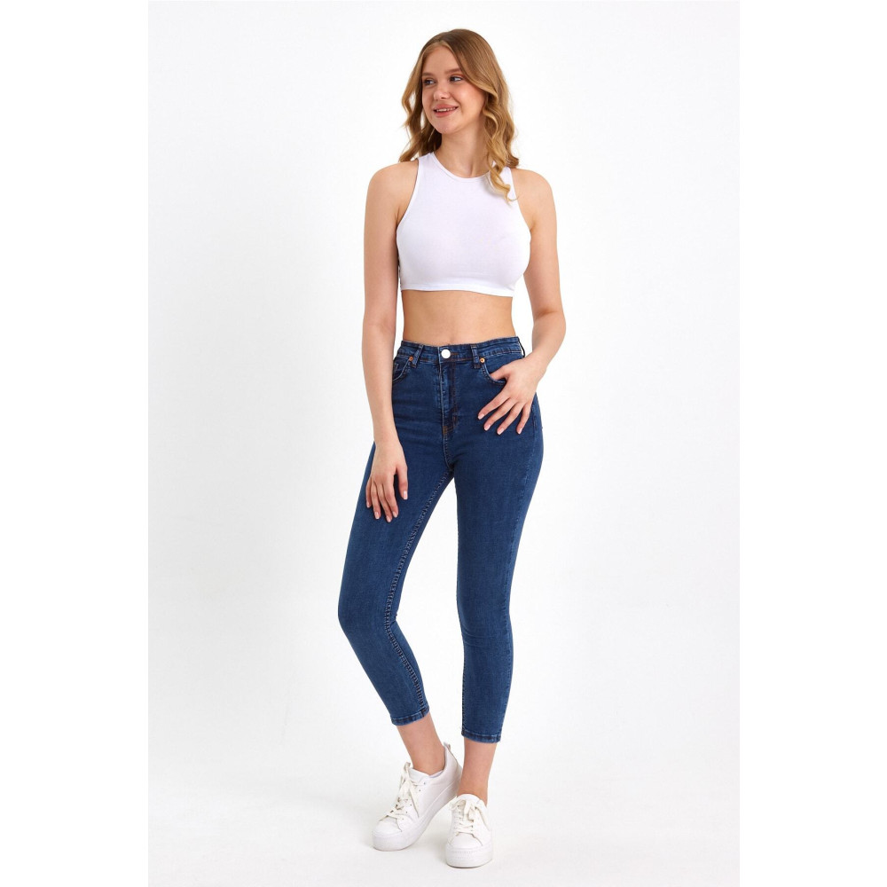 ModaDeniz Toparlayıcı Kumaş Yüksek Bel Mavi Skinny Jean 36 Beden Bayan Jeans / Kot Pantolon Fiyatı