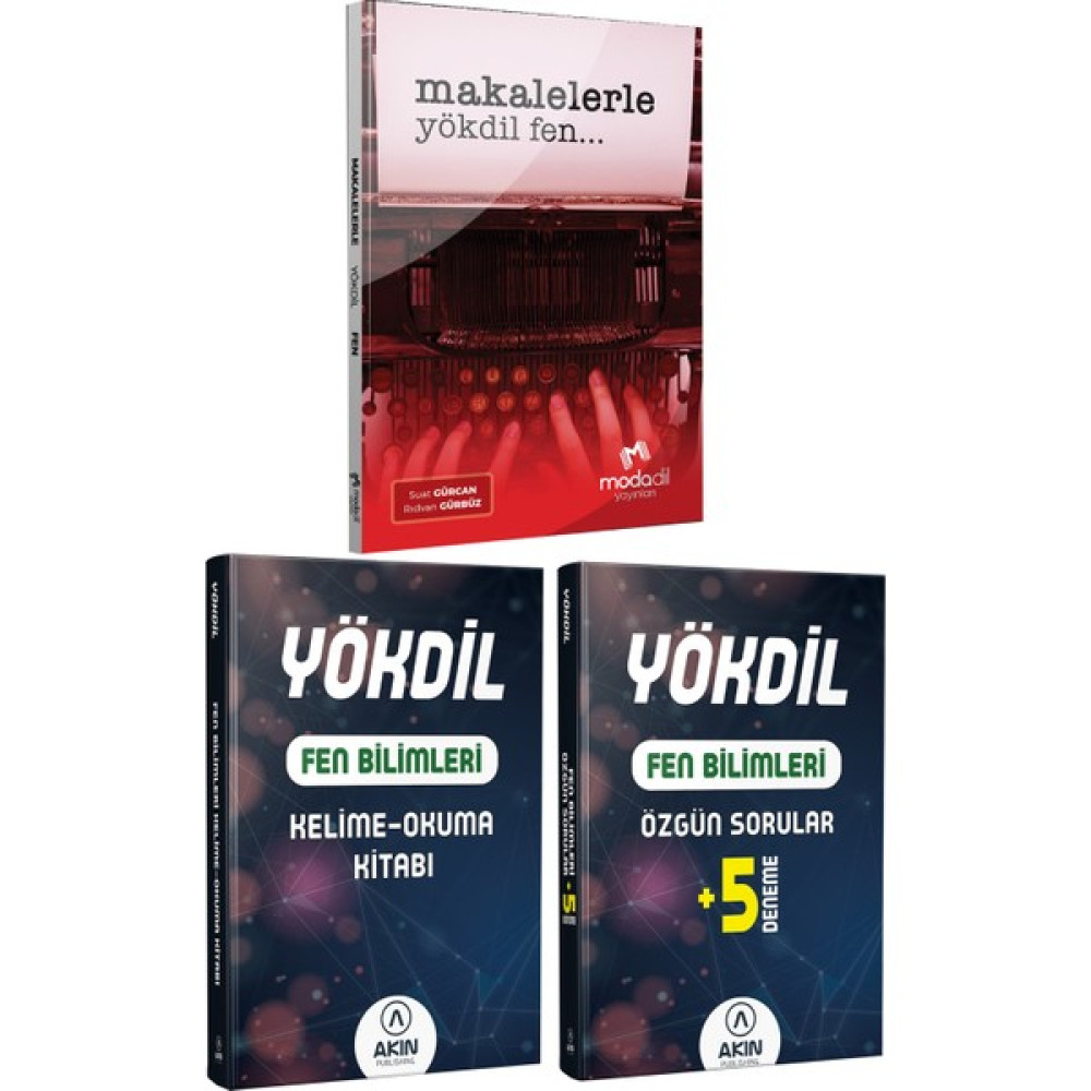 Modadil Modadil 2023 Modadil Makalelerle Yökdil Fen + Akın Dil Fen Bilimleri Kelime Okuma Kitabı + Akın Fen 5 Deneme YDS Fiyatı