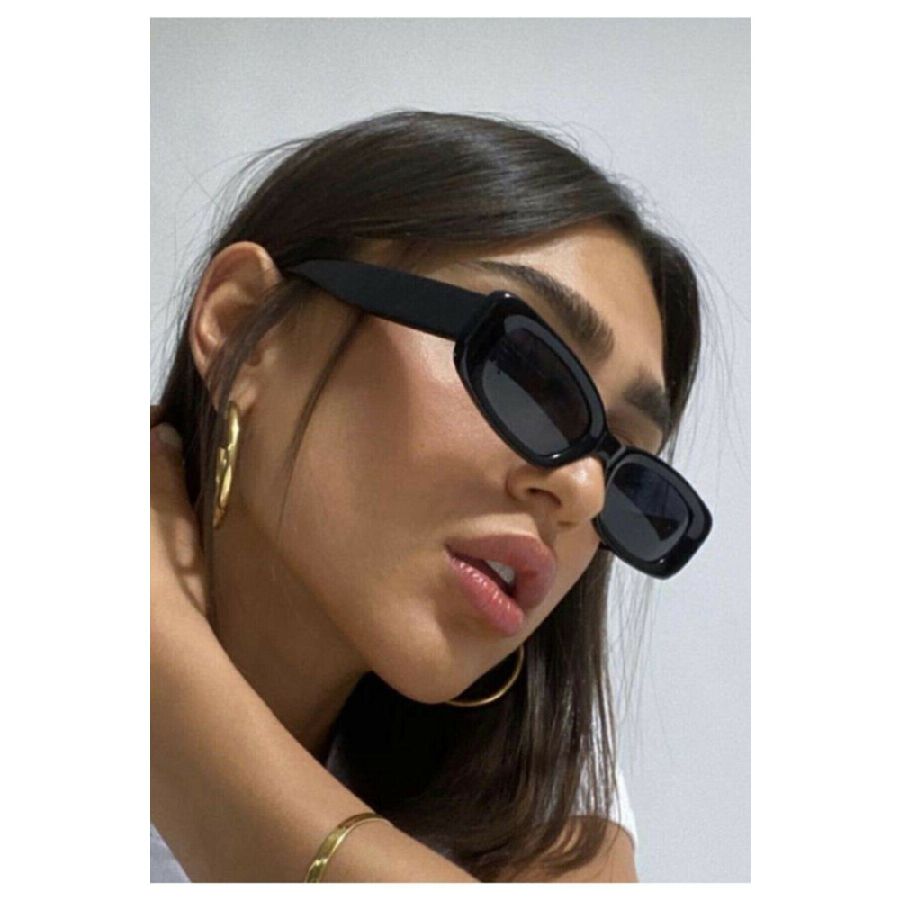 ModaLand Unisex Siyah Kare Dikdörtgen Vintage-retro Güneş Gözlüğü Güneş Gözlükleri Fiyatı