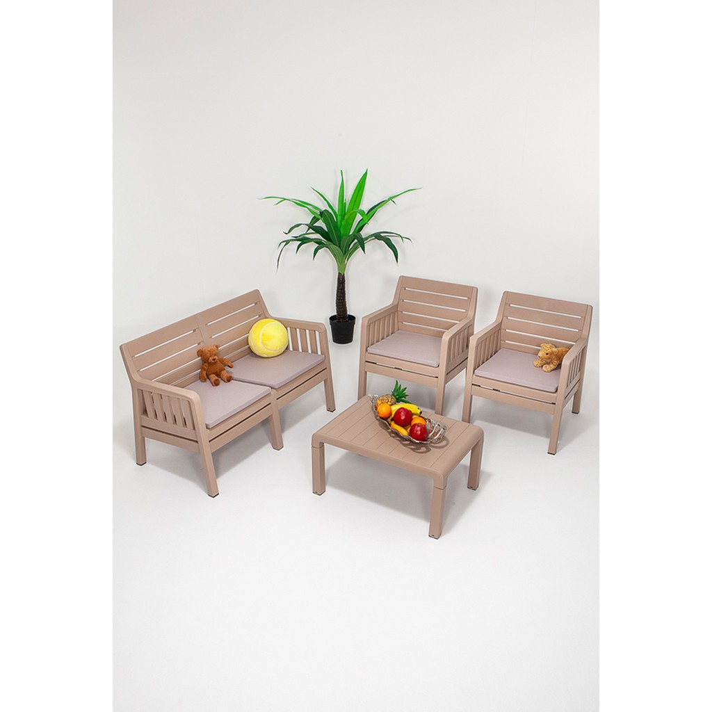 ModaLife Lara 2+1+1+S Bahçe Takımı Balkon - Bahçe - Teras Mobilyası / Cappucino - Renkli Bahçe Mobilyası Takımı Fiyatı