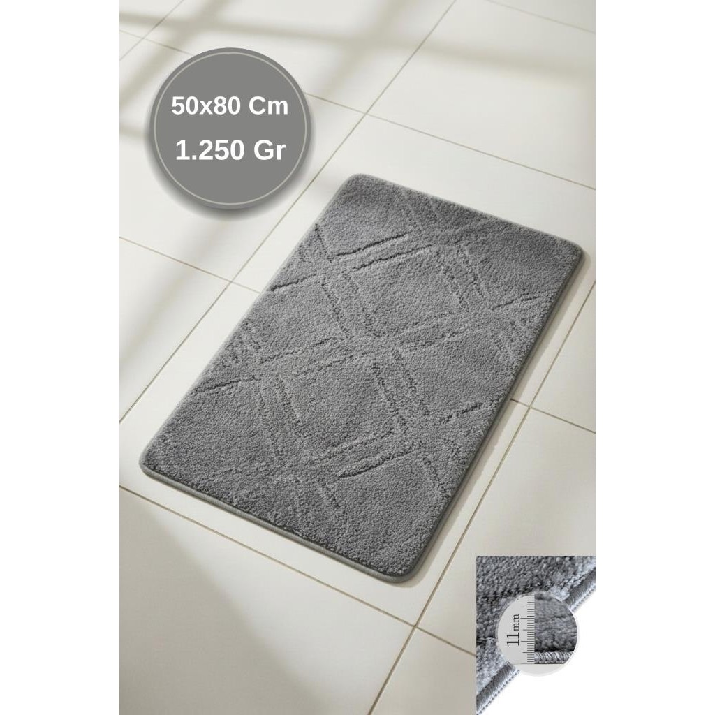 Modalin Lüks Kaymaz Taban 50X80 cm Banyo Halısı/paspası Wb - 11 mm Kalın %100 Polipropilen - Renkli Araca Özel Paspaslar Fiyatı