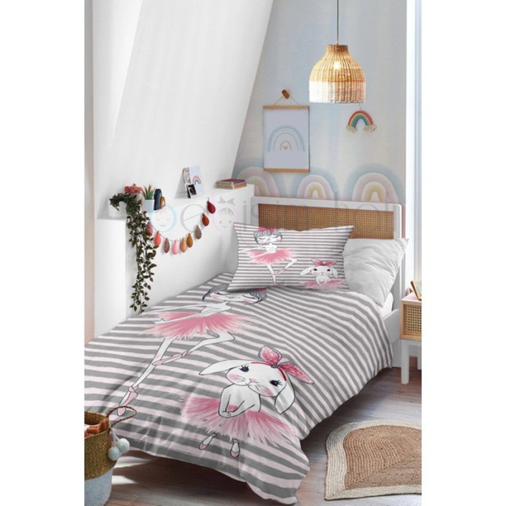Modalive Home Balerin Prenses Peri Kız Desenli Tek Kişilik Bebek Çocuk Nevresim Takımı - 160 x 220 cm - Gri Bebek Nevresim Takımı Fiyatı