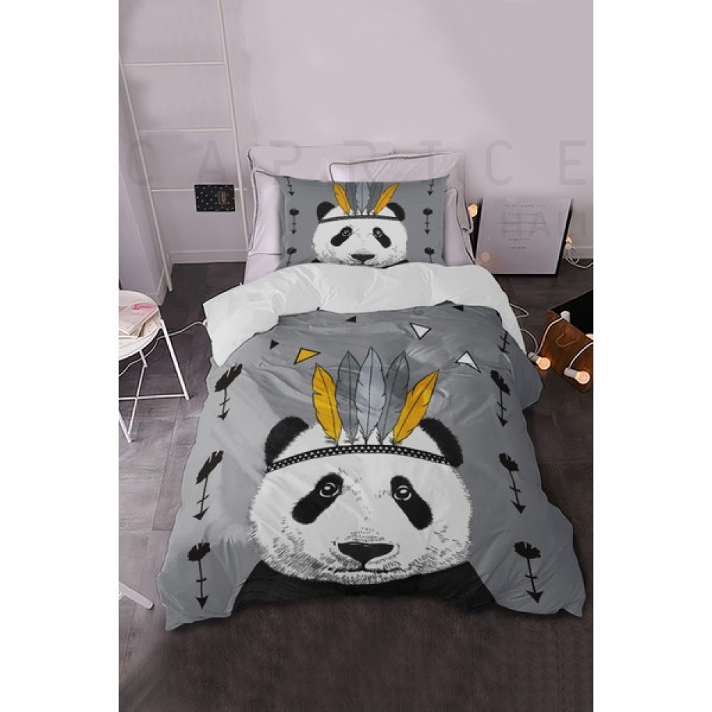 Modalive Home Iskandinav Sevimli Panda Çocuk Nevresim Takımı - 160 x 220 cm - Gri Bebek Nevresim Takımı Fiyatı
