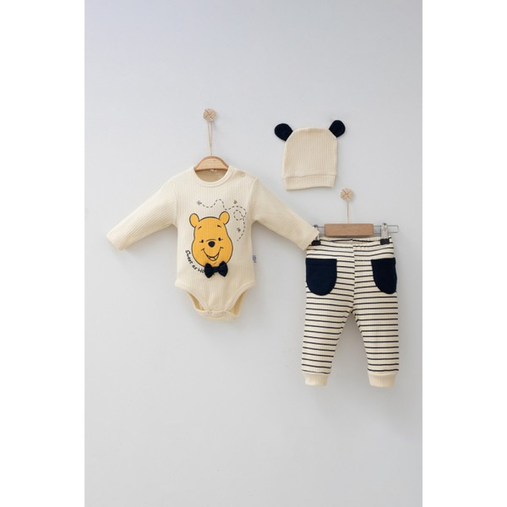 Modam Bebek Coşay Kids Papyonlu Winnie Pooh Desenli 3'lü Erkek Bebek Takım Bebek Giysi Takım Fiyatı