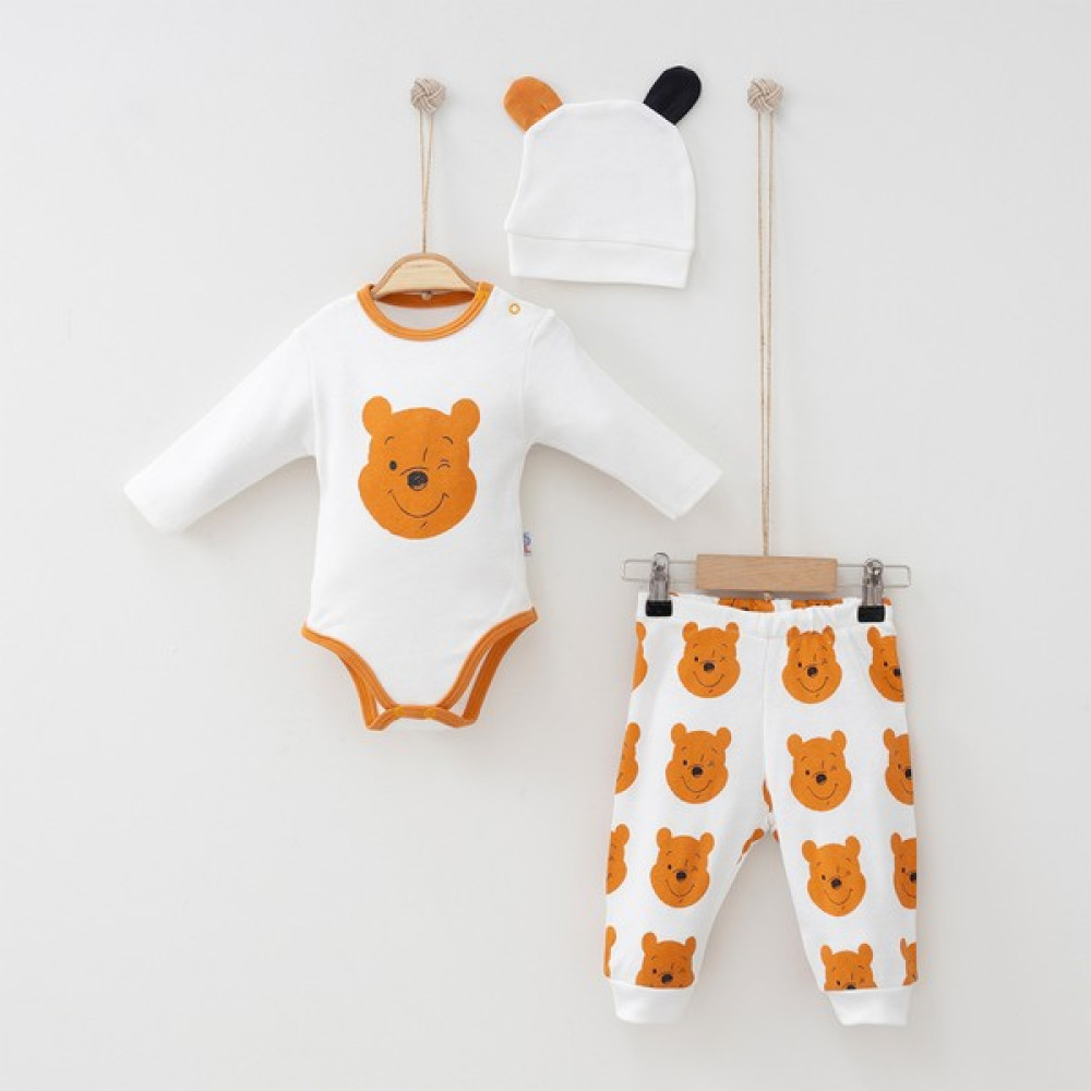 Modam Bebek Coşay Winnie Pooh Desenli Omuzdan Çıtçıt Detaylı Erkek Bebek Takım Bebek Giysi Takım Fiyatı
