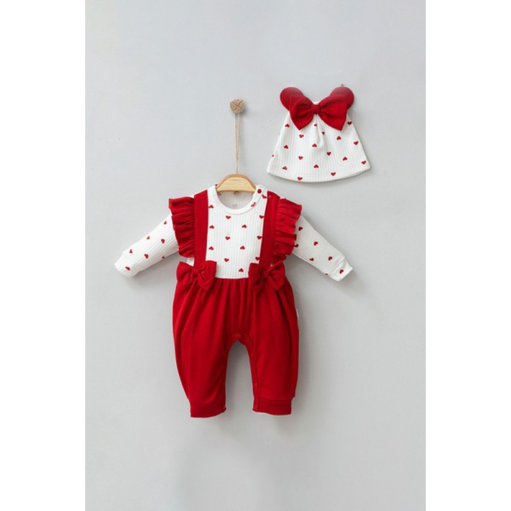 Modam Bebek Mini Cayzen Kalpli Fırfırlı Fiyonklu Pamuk Kız Bebek Tulum Bebek Tulumu Fiyatı