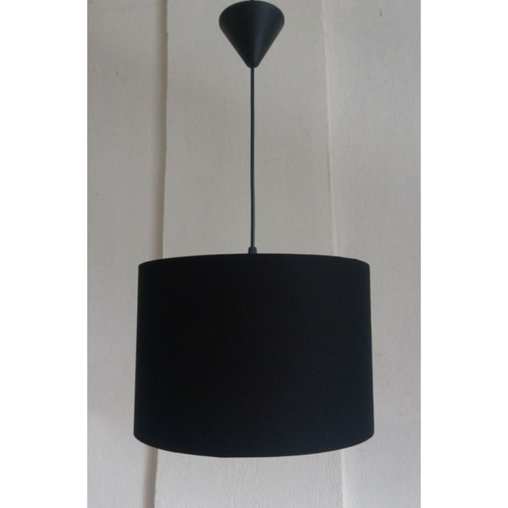 Modam Online Kumaş Avize Retro Sarkıt Tekli Çap 30 cm Siyah 6146 Avize Fiyatı