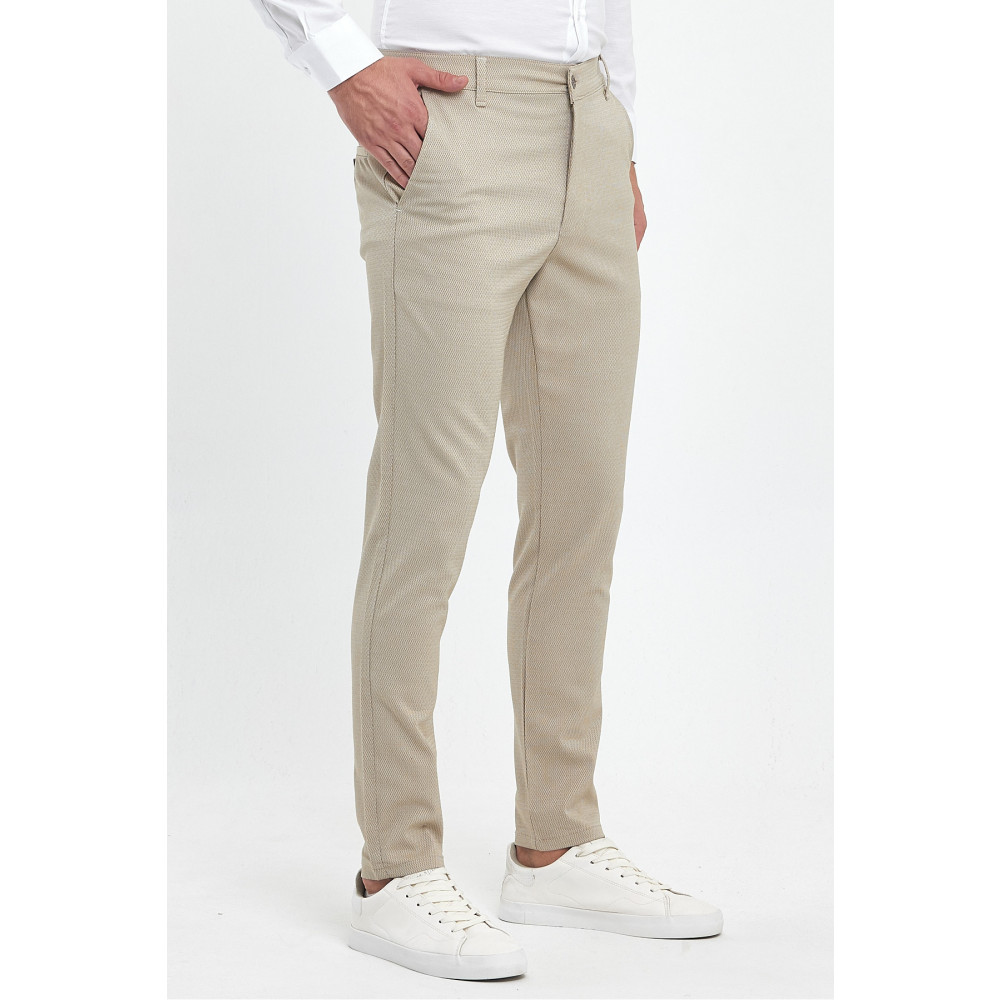 MODAMESTO Erkek Slim Fit Bej Keten Pantolon 34 Beden Kadın Pantolon Fiyatı