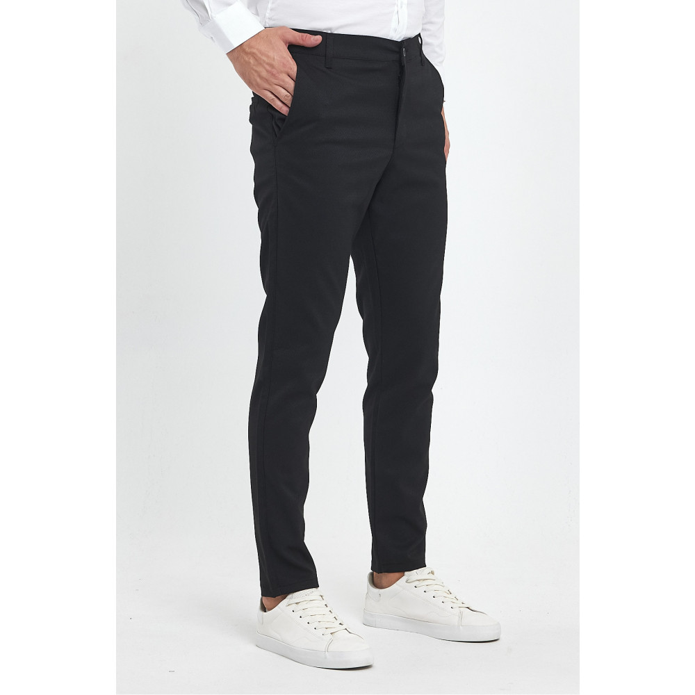MODAMESTO Erkek Slim Fit Siyah Keten Pantolon 38 Beden Kadın Pantolon Fiyatı