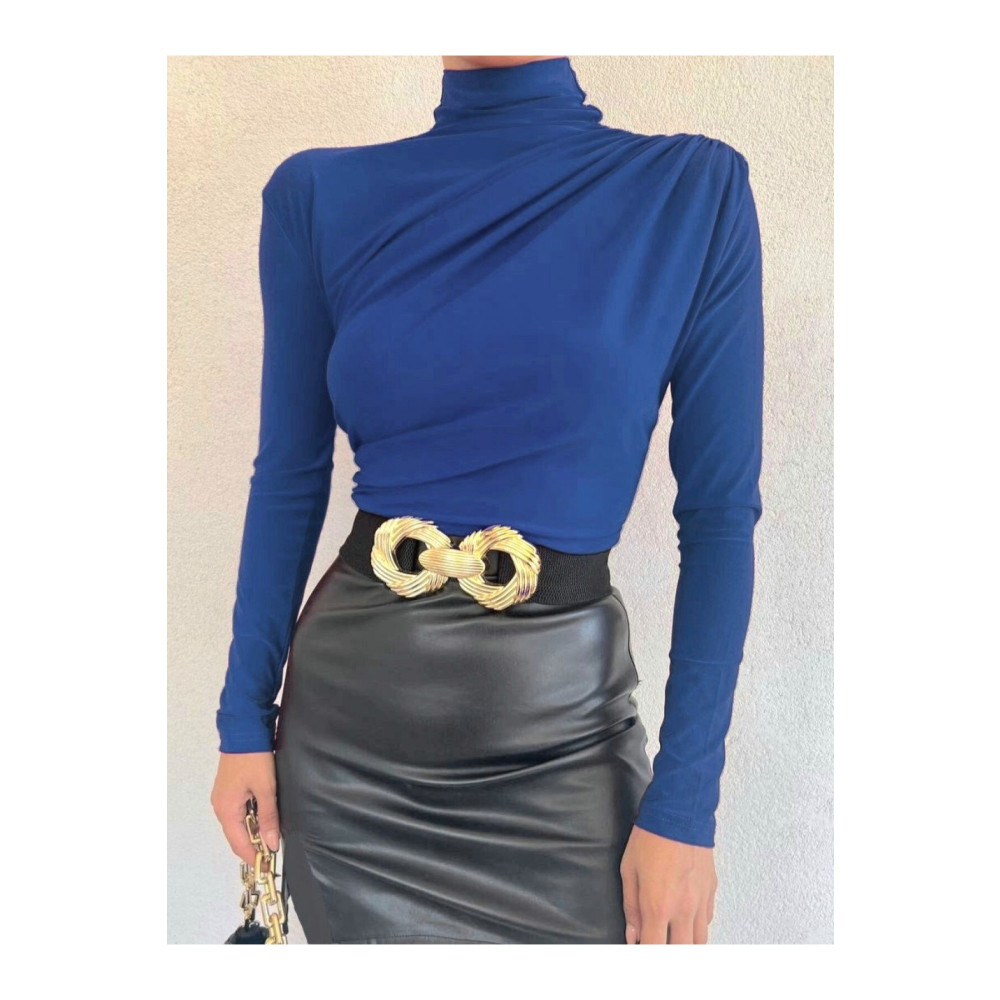 Modamorfo Yarım Boğaz Büzgülü Sandy Bluz 40 Beden Bluz Fiyatı